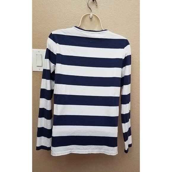 Ralph Lauren Sport Women's Striped Long Sleeve Shirt V-Neck Medium Pima Cotton M - Picture 11 of 11